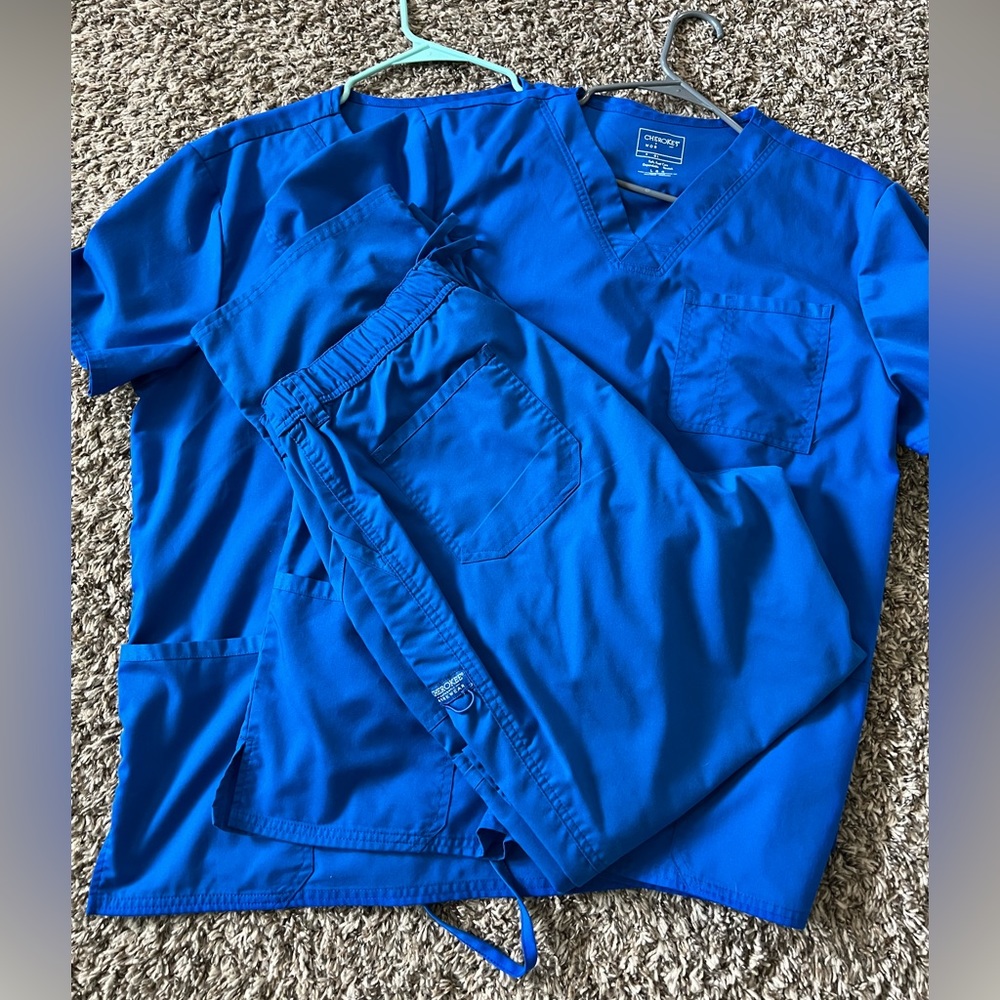 Large royal blue Cherokee scrub sets
